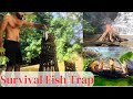 How To Make Primitive Fish Trap In Forest | survival tips