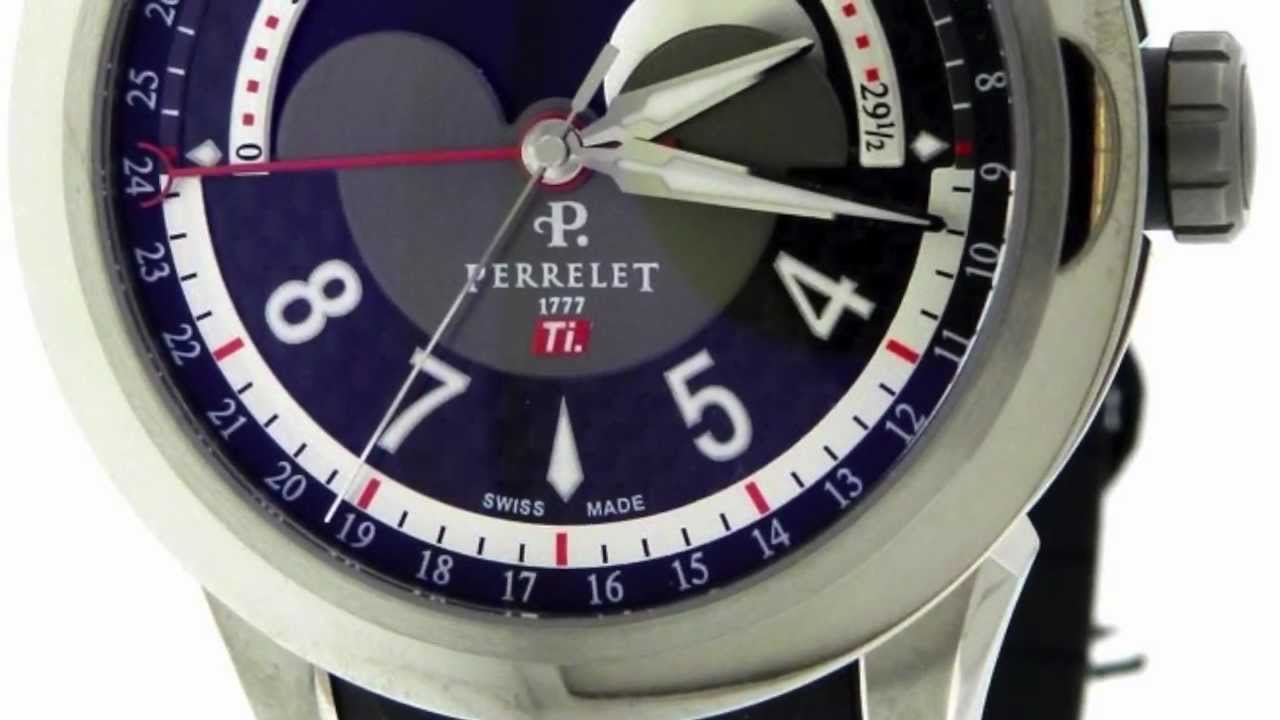 Men's Perrelet Moon Phase Titanium Watch
