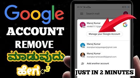 HOW TO REMOVE GOOGLE ACCOUNT IN KANNADA | HOW TO DELETE GOOGLE ACCOUNT FROM ANDROID IN KANNADA