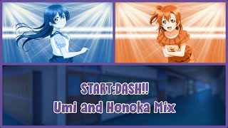 START:DASH!! - UMI & HONOKA MIX | Color Coded   Lyrics (ROM/ENG)