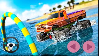 Monster Truck Water Surfing Truck Racing challenge Games | android Gameplay screenshot 3