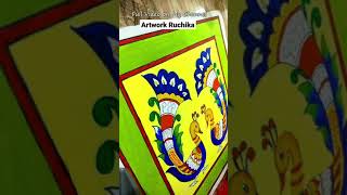traditional peacock painting / kalamkari art / acrylic painting #artworkruchika #easypainting