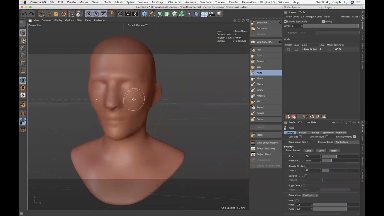 Cinema 4D Bust/Head Sculpting to 3D Print YouTube