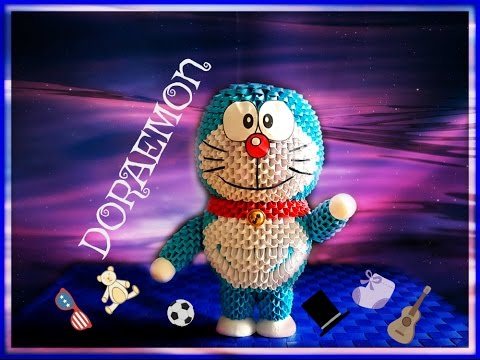  Origami  3D  Doraemon  tutorial ITA YouTube
