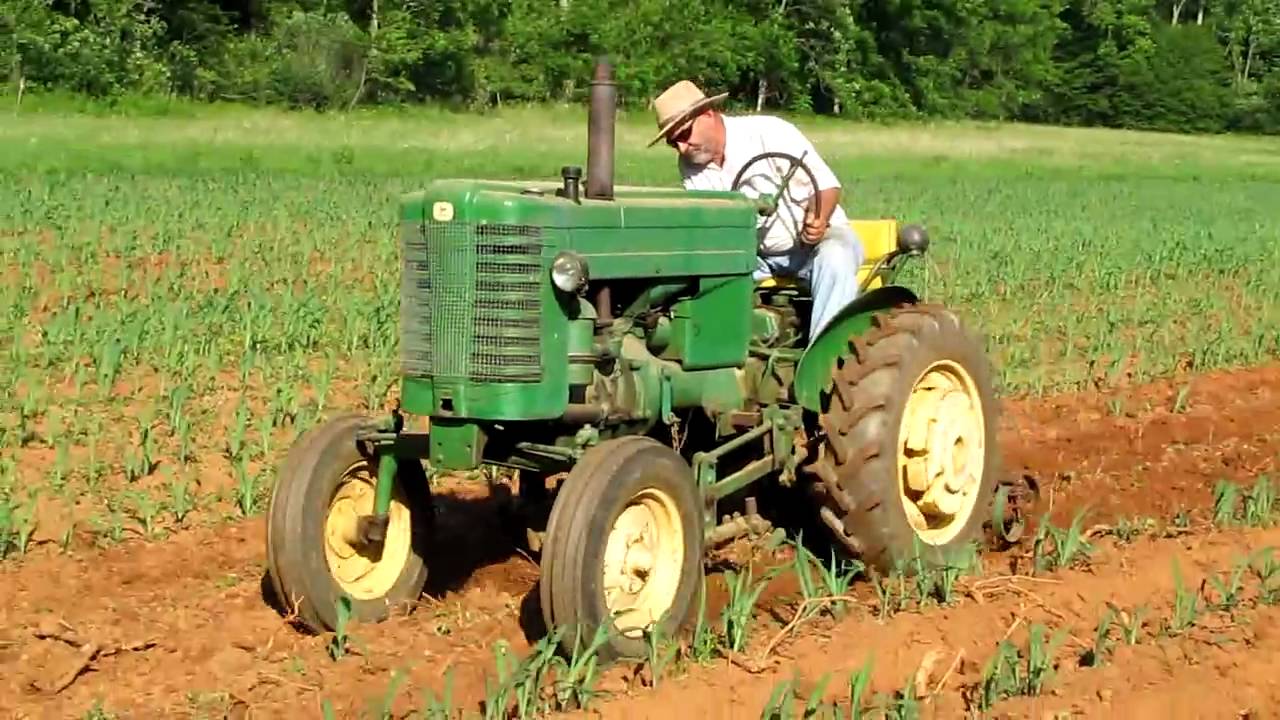 Cultivating the corn at the Deer Food Plot with a John Deere M YouTube