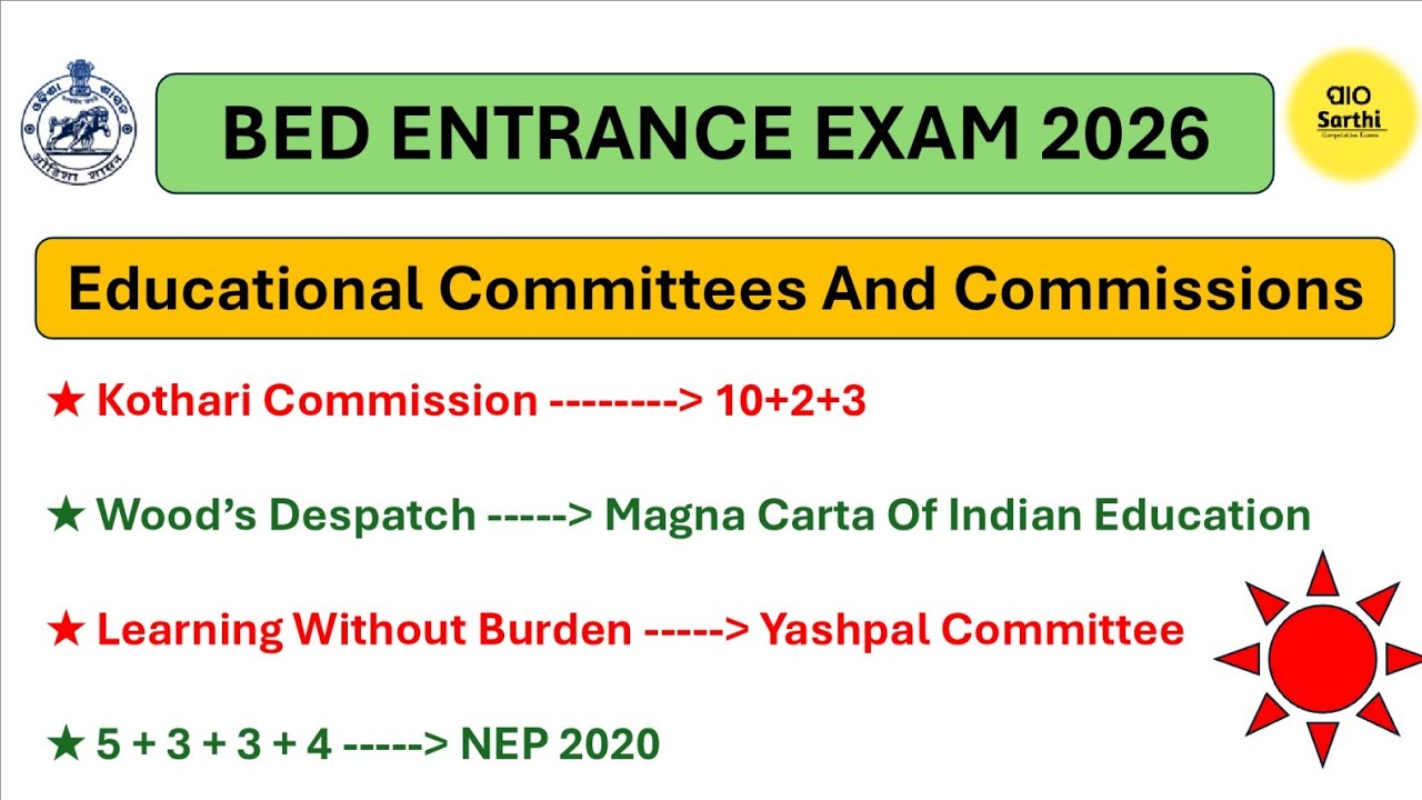 BED ENTRANCE EXAM 2026 PREPARATION । EDUCATIONAL COMMITTEE AND COMMISSIONS SELECTED QUESTIONS 