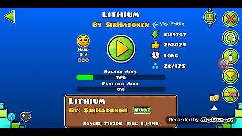 my next level to complete is lithium (geometry dash world)