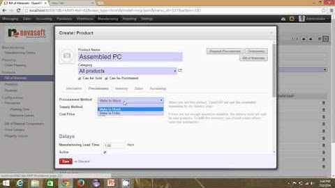 OpenERP 7.0  Manufacturing