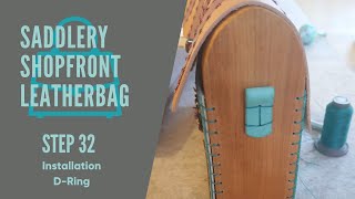 Saddlery Shopfront leather BAG - Step 32 Bag Sides - Installing the D-rings