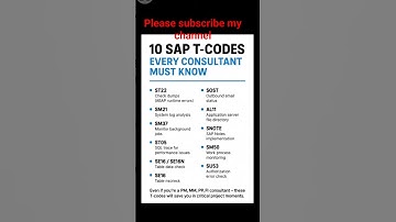 Top 10 SAP t-codes all SAP consultants MUST know #sap #sapsftraining #saptransactions #sapbeginners