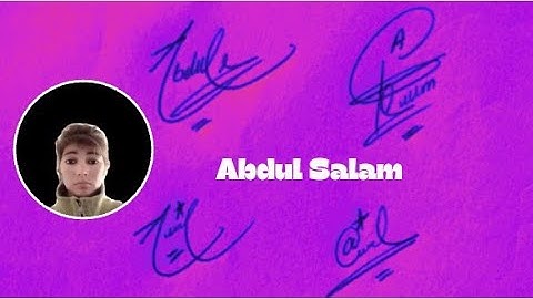 Abdul Salam name signature#name signature with arooj