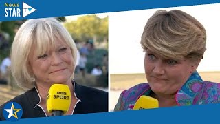 Clare Balding nearly breaks down in tears paying tribute to Sue Barker as she retires