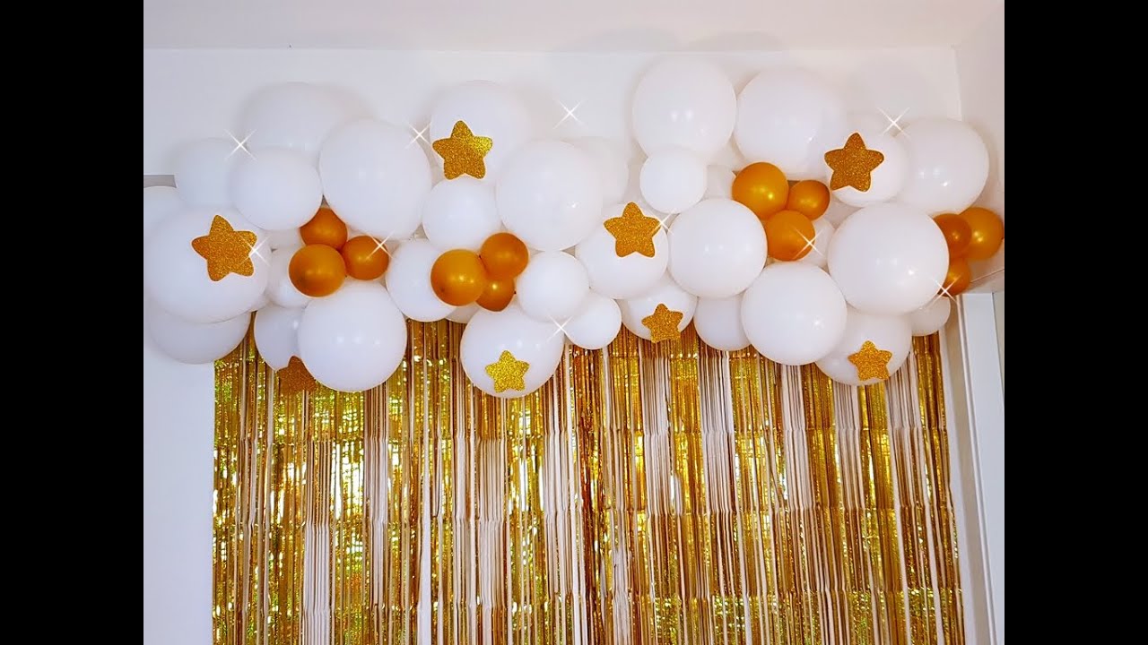 DECORACION DE CUMPLEAÑOS 🎉 (cortinas de papel crepe y globos)🎈 arco de  globos - gustavo gg 