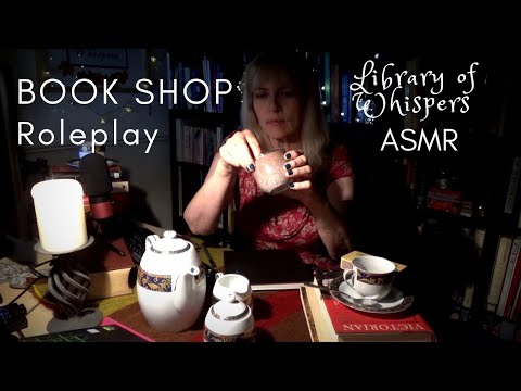 ASMR | Book Shop Roleplay! It's a Stormy Night! Join me for a Cup of Tea and Bookish Whispered Chat!