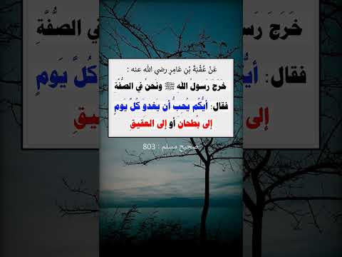 أيكم يحب أن يغدو كل يوم إلى بطحان أو إلى العقيق فيأتي منه بناقتين كوماوين  -- الشيخ عبد الرزاق البدر