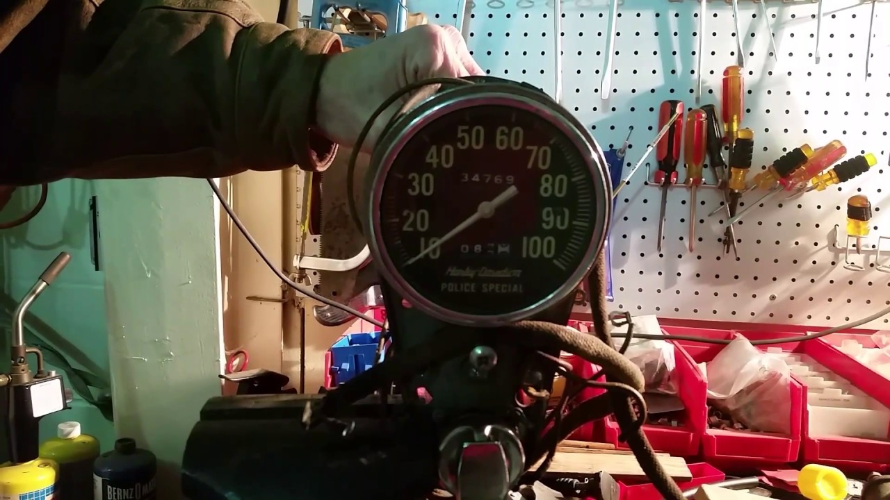 100mph Harley Davidson vintage speedometer YouTube