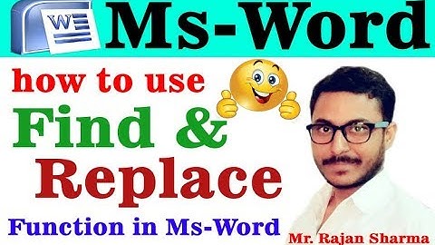 how to use find and replace in word II Using find, replace, find next & replace all In Word