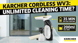 Karcher Cordless WV3, Battery runtime 35 min, XXL tank 200 ml - Unboxing