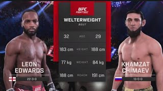 UFC 5 Leon Edwards Vs Khamzat Chimaev - Crazy #UFC Welterweight Fight English Commentary PS5