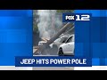 Neighbors lose power after Jeep crashes into utility pole in NE Hillsboro