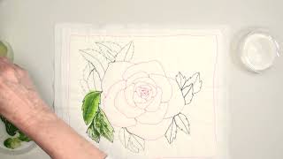 Free-Motion Quilting Rose Part 4 Painting the Leaves