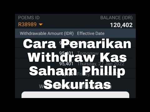 Cara Withdraw Menarik Dana Saham di Phillip Sekuritas Poems Id versi Mobile