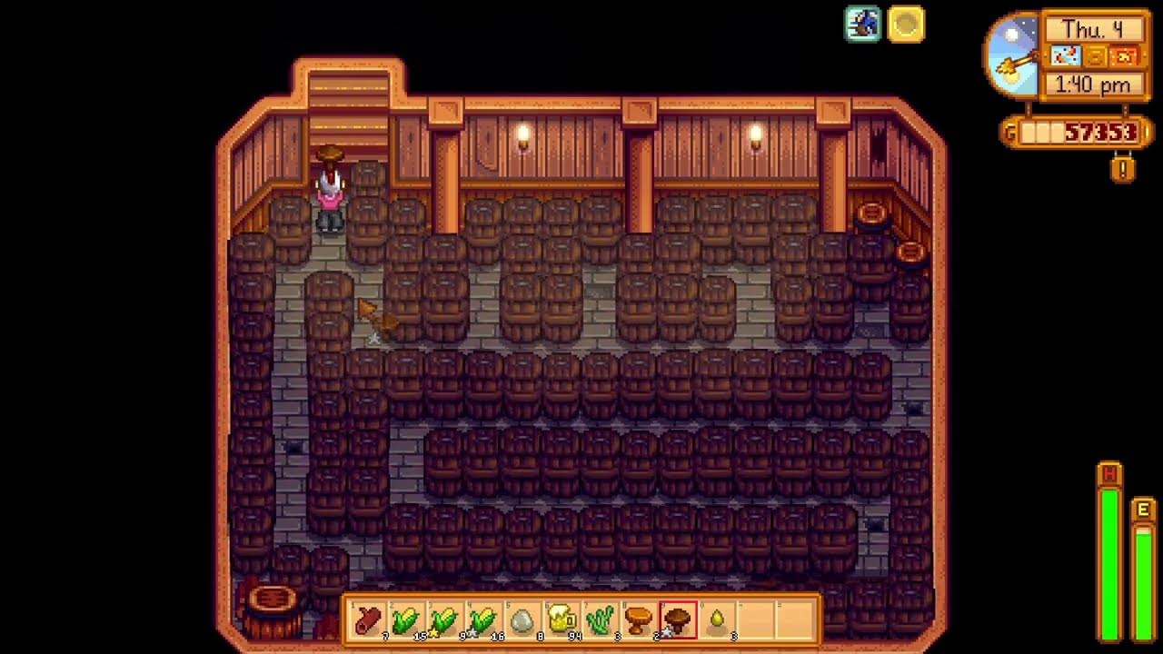 Stardew Valley Amazing way to count how many casks, kegs, preserve