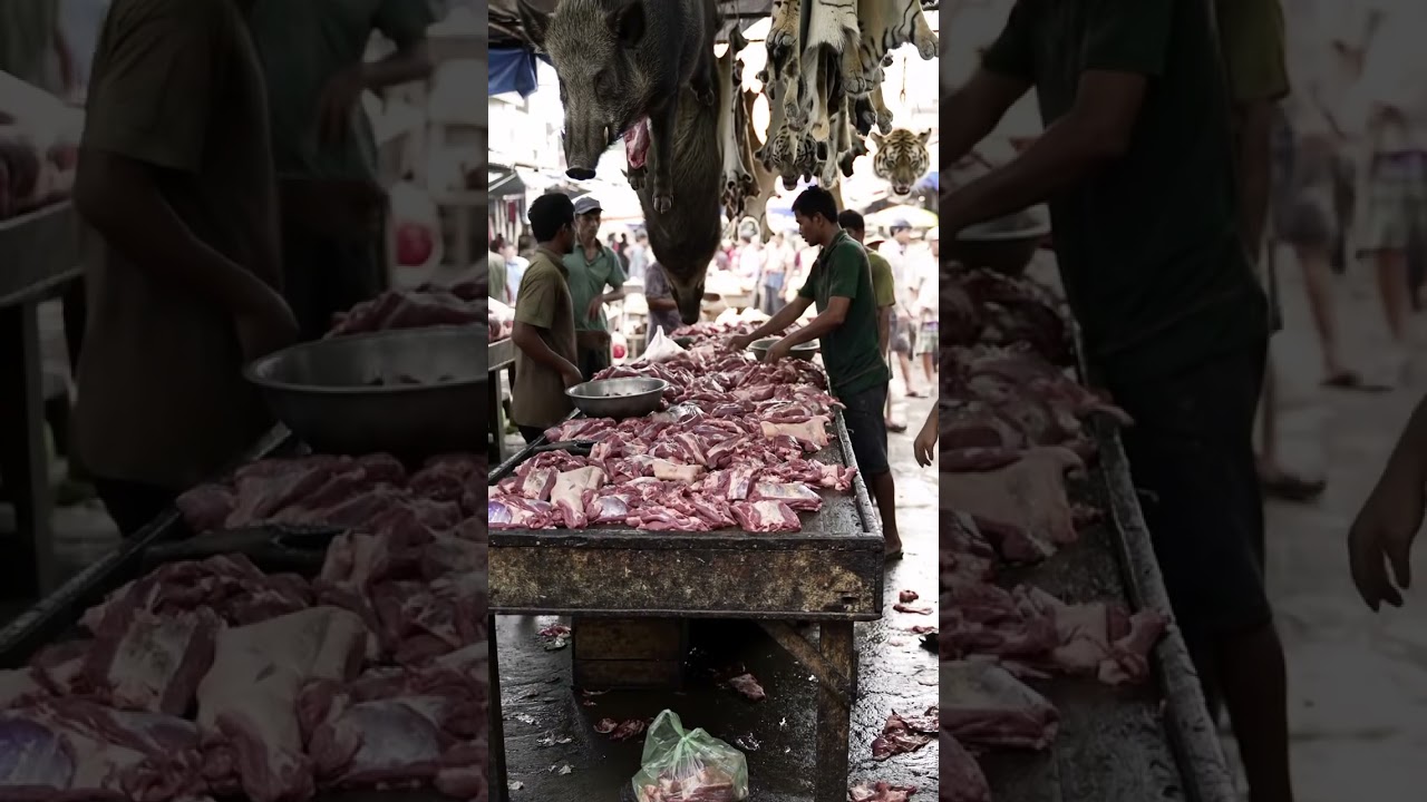 #animal wild sold in market asia