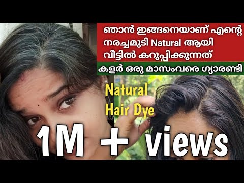 Natural Hairdye at home 💯% Result for all #natural #hairdye #athome #inmalayalam #prematuregreyhair
