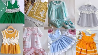 Baby girl dress design with lace | How toapply joint Lace in baby dresses | baby girldress designs