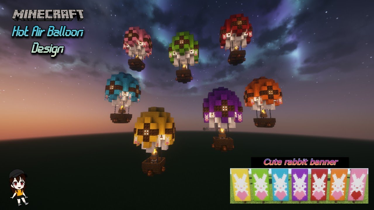 Minecraft | How To Build Colorful Hot Air Balloon [ Tutorial ] - YouTube