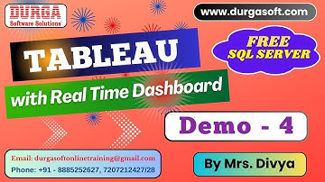 TABLEAU with Real Time Dashboard tutorials || Demo - 4 || by Mrs. Divya On 23-01-2025 @8PM IST
