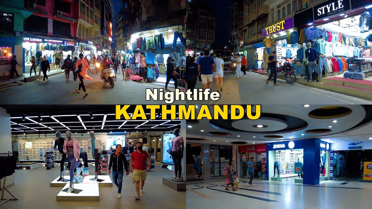 4kNight Walk around KATHMANDU City Main Bazar June 2023 - Saturday Night in NEPAL