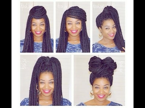 5 Quick Box Braid Hair Styles  Natural Hair  I am Posh 