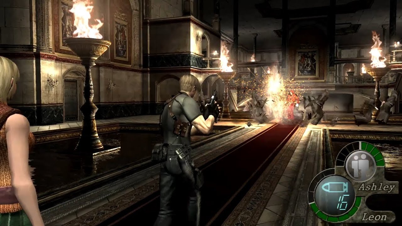RE4 UHD+HD Project 3-1 Castle (Normal): Water Hall Perfection, No damage, 100% Hit Ratio.
