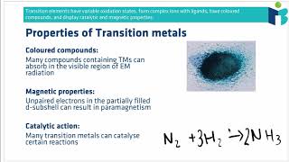 Transition Metals - IB Chemistry Revision Notes