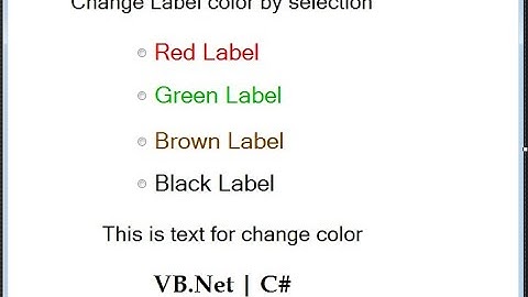 change text color using radio button | radio button | label color | choice of color | vb.net C#