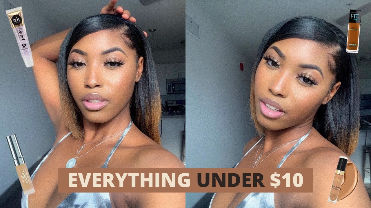 Full Face Using Drugstore Makeup| Everything Under $10| Makeup for Black Women/ WOC| Tosin Tee