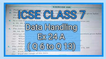 ICSE CLASS 7/ Data Handling Ex 24 A (Q 6 to Q 13)