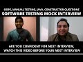 Software Testing Mock Interview| JAVA, MANUAL TESTING, OOPS Real Time Interview Questions