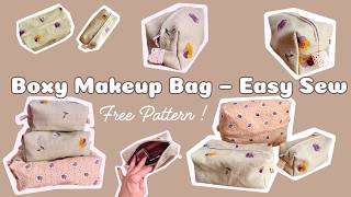 Boxy Makeup Bag Sewing Tutorial  | Easy Beginner-Friendly DIY Project