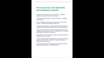 PCI Fundamentals TEST QUESTIONS WITH ANSWERS UPDATED