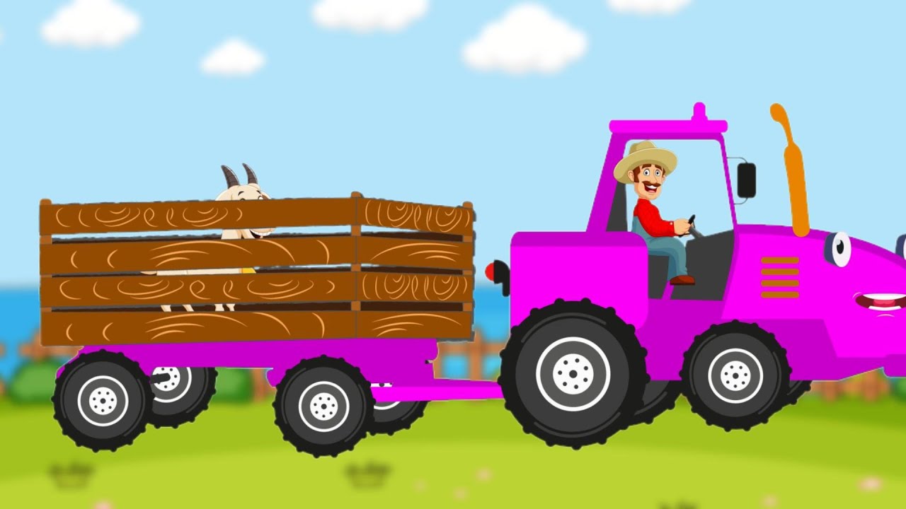The Blue tractor song Learn Animal sounds and Colors for kids Kids