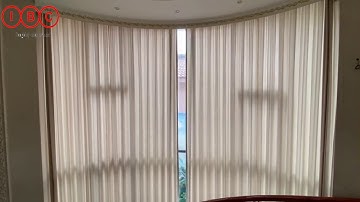 Rèm tự động - Đông cơ vải Forest uốn cong.