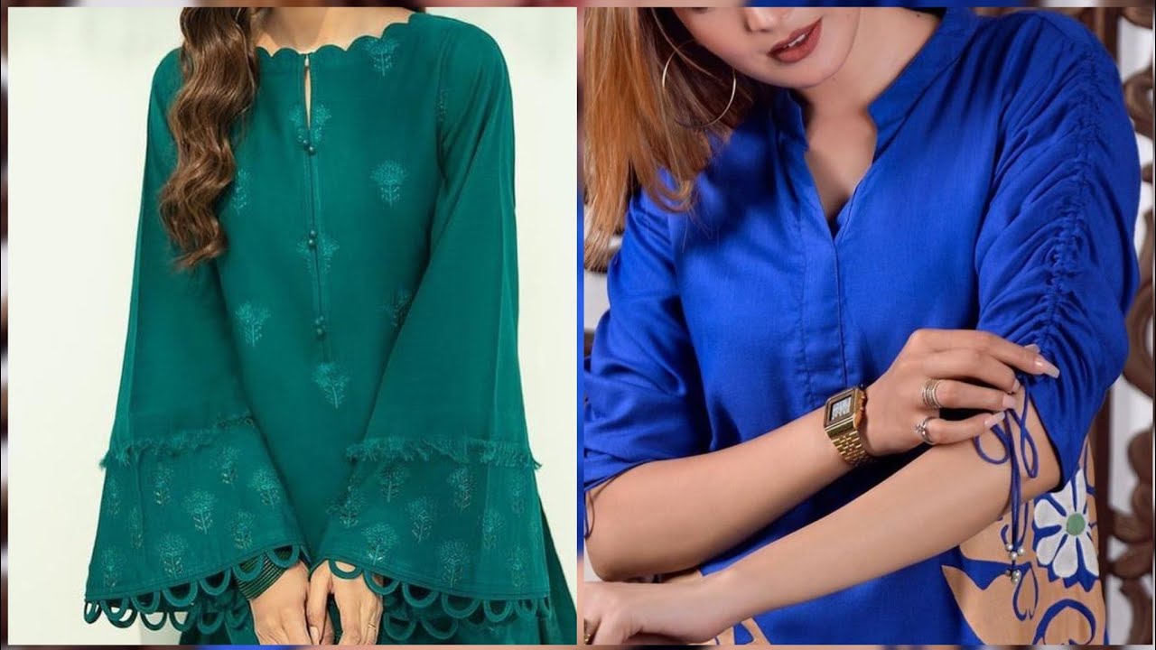 Kurti with Embroidery Work And designer sleeves wholesale in india -  textiledeal.in
