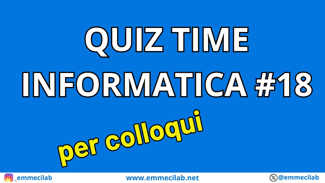 Rate Time Informatica QUIZ TIME INFORMATICA PER COLLOQUI #18 - YouTube