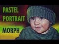 Realistic pastel portrait of a toddler  baby  step by step morph