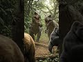 Gorilla vs Bear! 🦖🦍🐻#animals #JungleWar #forest #dainasour #gorrila   #youtubeshorts #kids