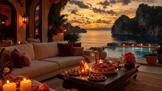 Warm Jazz In Cozy Seaside Retreat At Sunset | Soft Melodies For Deep Relaxation & Good Mood screenshot 3