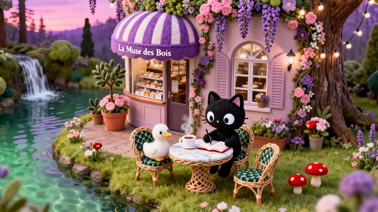 Relaxing Jazz Lofi by a Spring Forest Café 🌸🌿 | Study Music & Nature Sounds